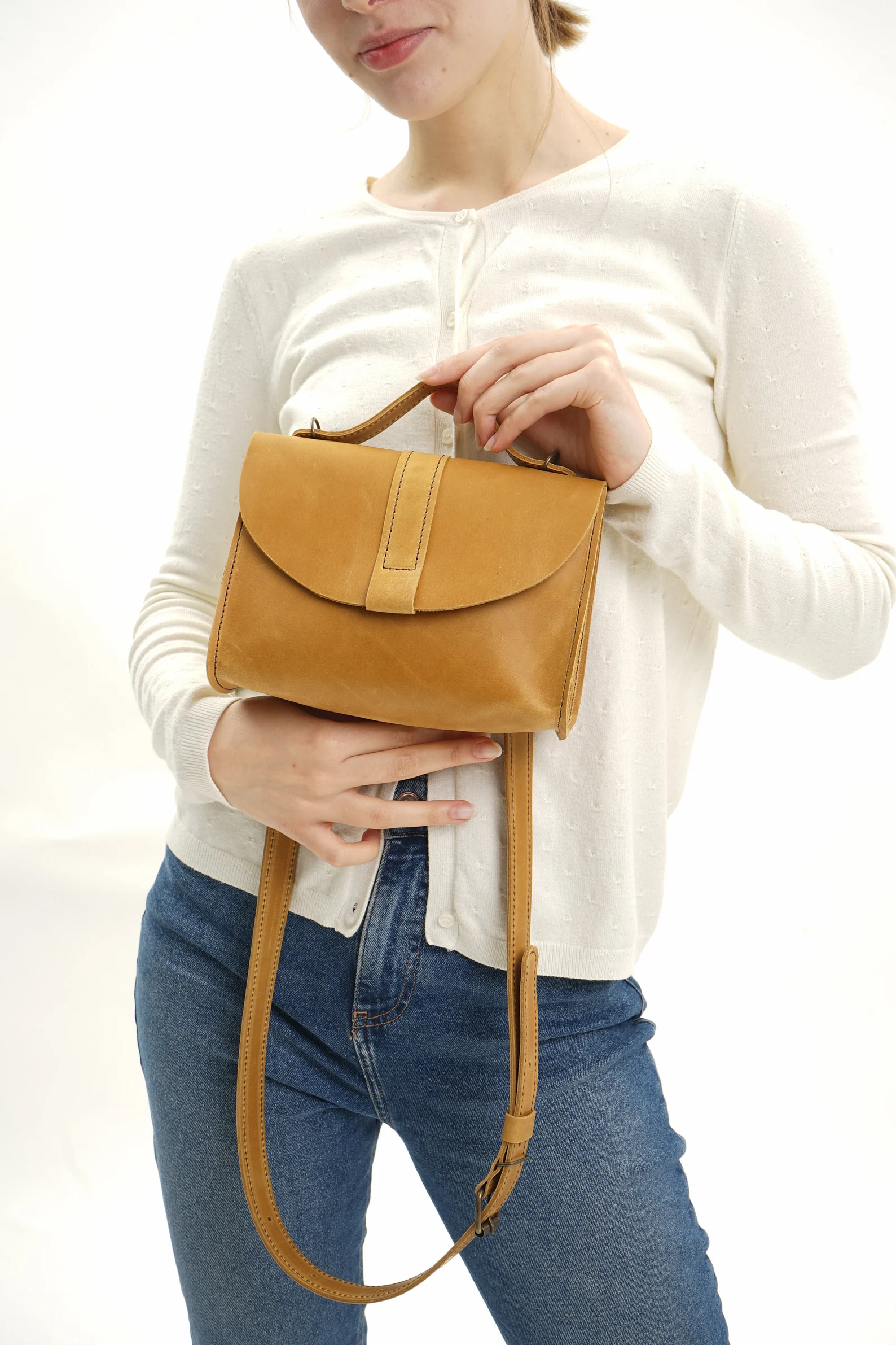 Leather Crossbody Bag Women Shoulder Bag Mini Bag - Image 2