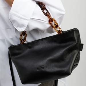Leather bucket bag for women