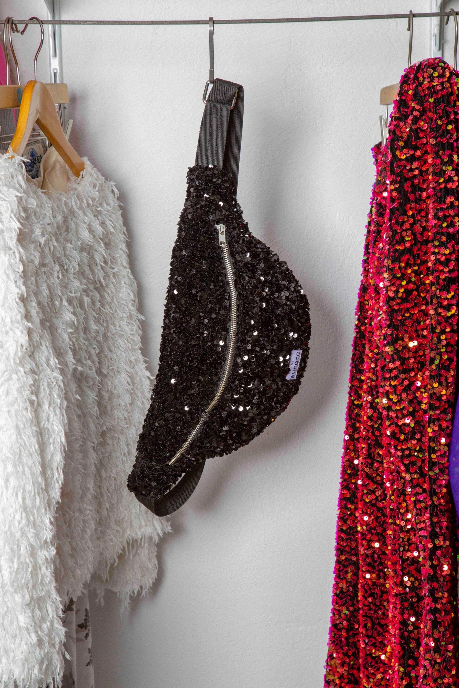 Banana Nina - Sequin fabric - Black