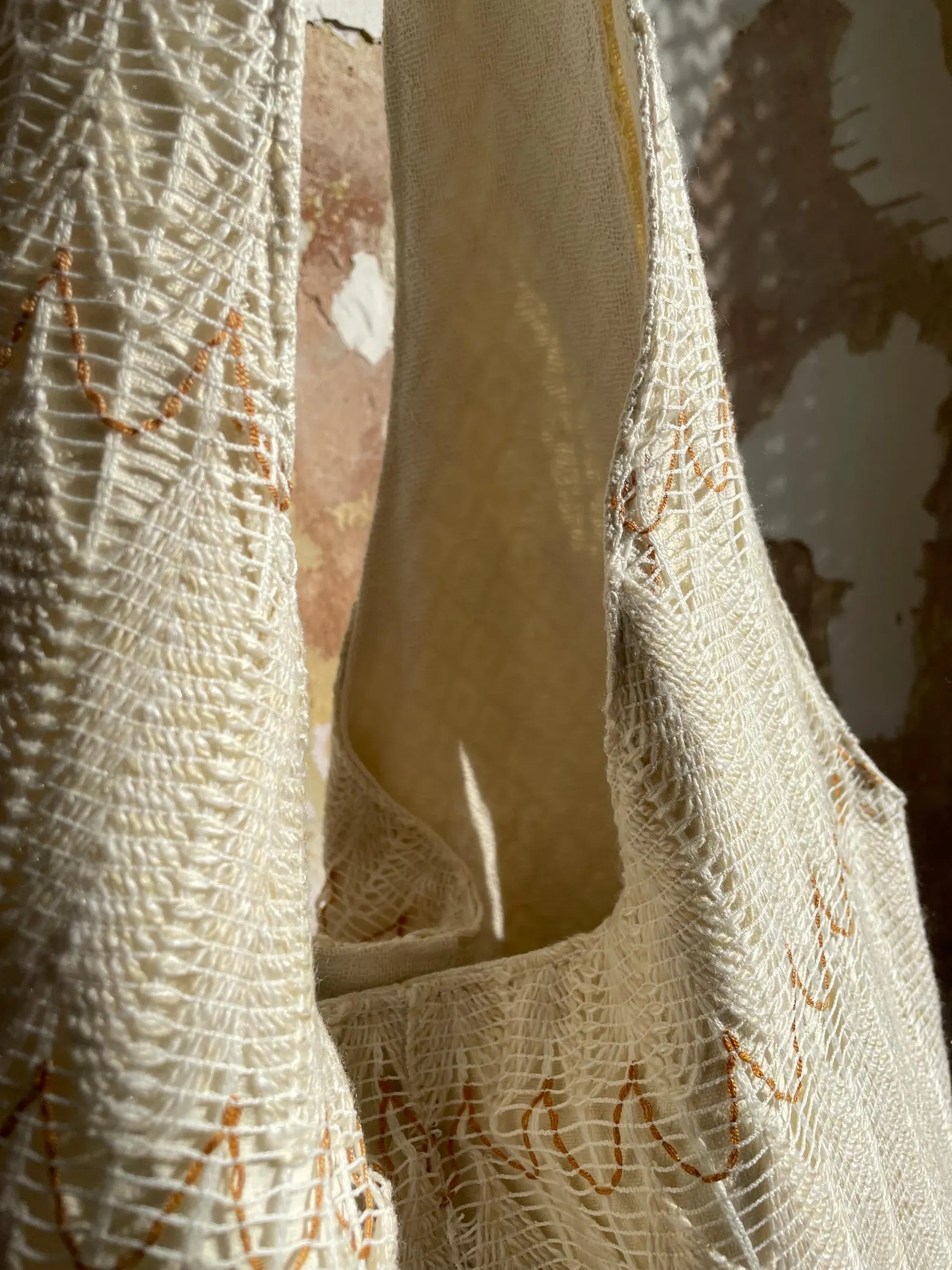 Marthe tote bag - vintage crochet fabric - Image 7