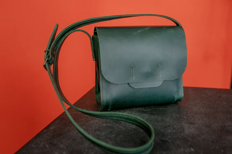 Purple Leather Crossbody Bag Women Shoulder Bag Mini Bag - Image 6