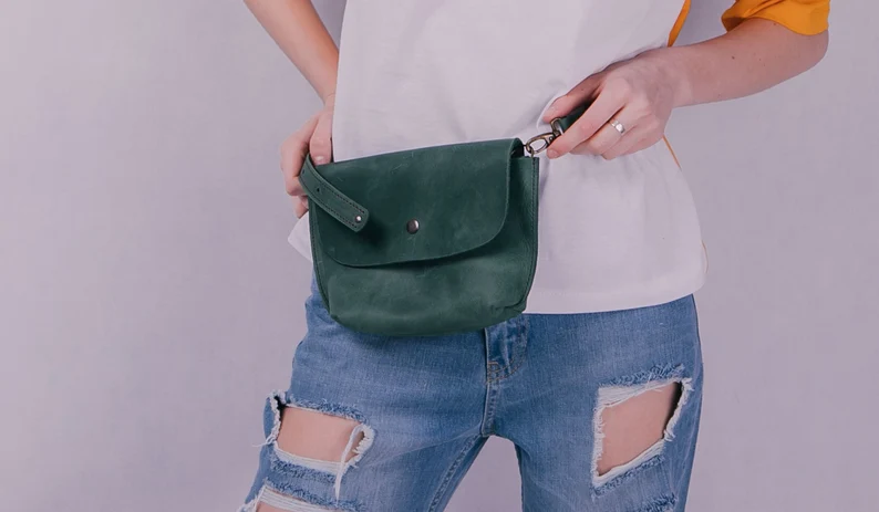 Leather Fanny Pack Belt Bag Rinonera Hip Bag Women Belt Bag - Image 6