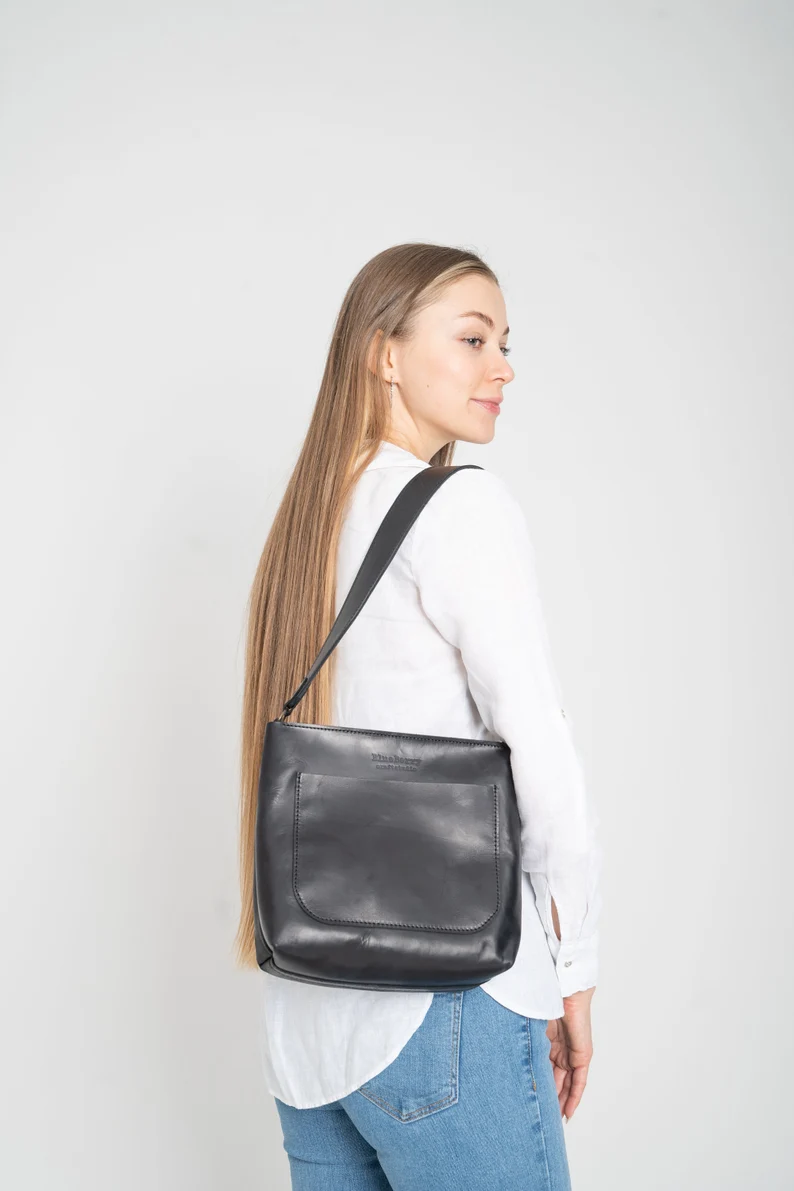 Leather Tote Bag for Women, Leather Shoulder Bag, Handmade Leather Tote - Image 10