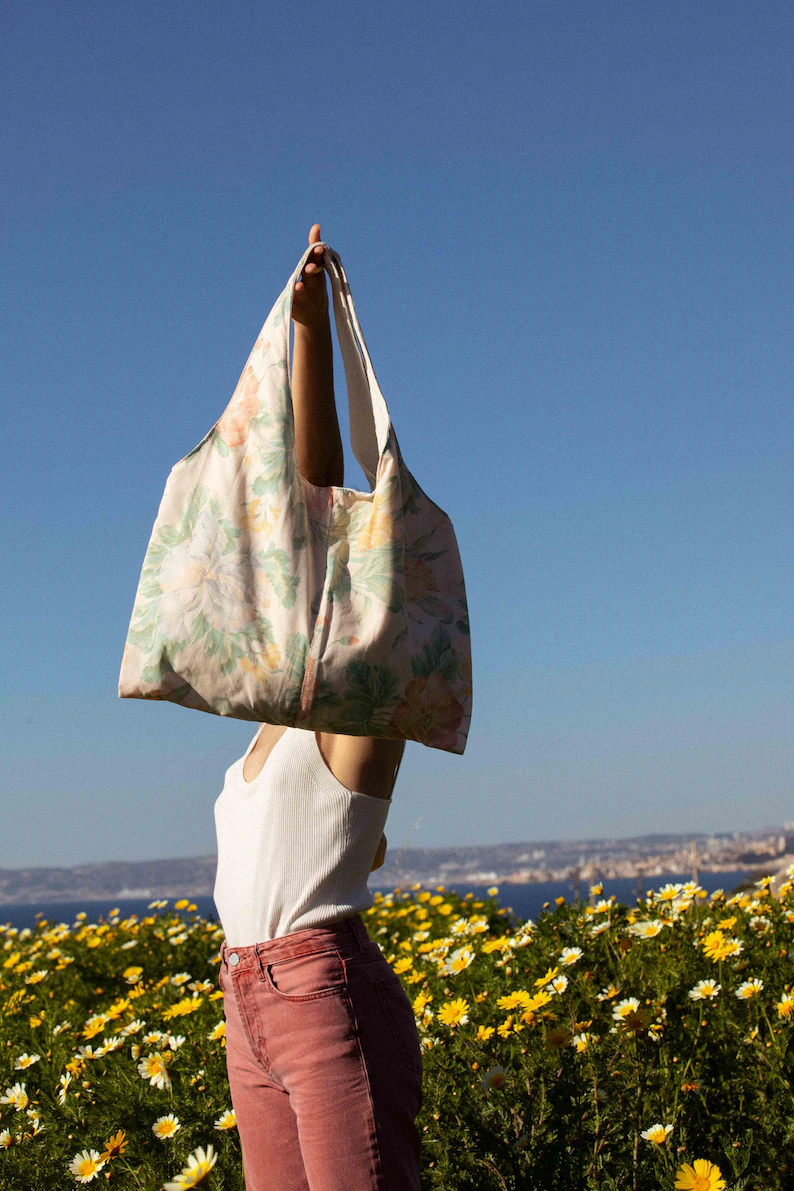 Marthe tote bag - vintage Flowers fabric